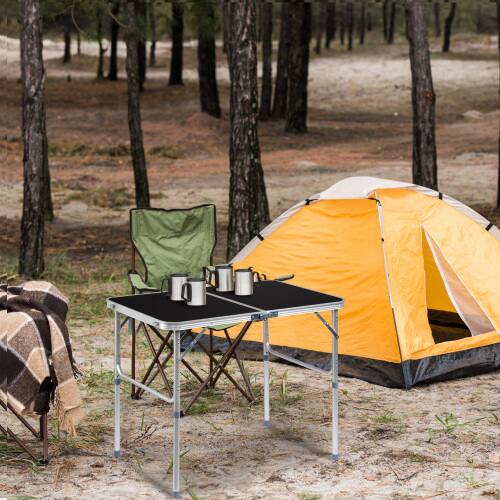 Alt View 9. Winado - 3FT Portable Folding Camping Table Aluminum with Adjustable Height, Carrying Handle Lightweight for Picnic Party Outdoor - Black.