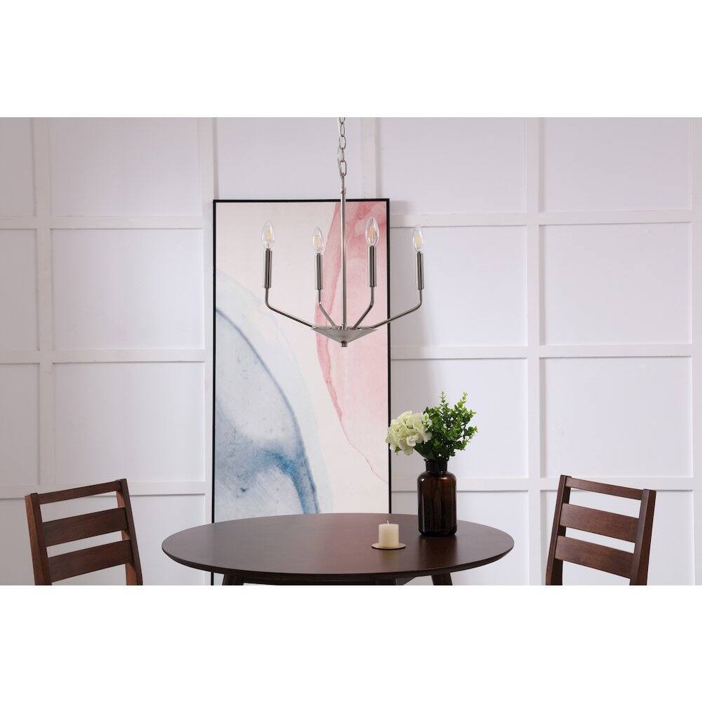 Angle. Living District - Enzo 4 Light Chrome Pendant - Chrome.