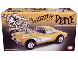 ACME - 1961 Chevrolet Corvette Gasser Rat Fink's The Fugitive Vette Gold Metallic Limited Edition to 414 pieces Worldwide 1/18 - Yellow