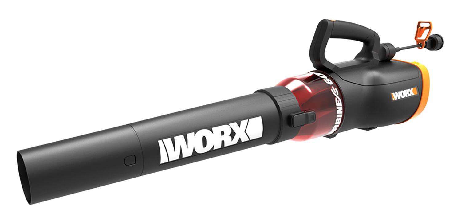 Front. WORX - 12 Amp TURBINE 110 MPh 600 CFM Electric Leaf Blower - Black.