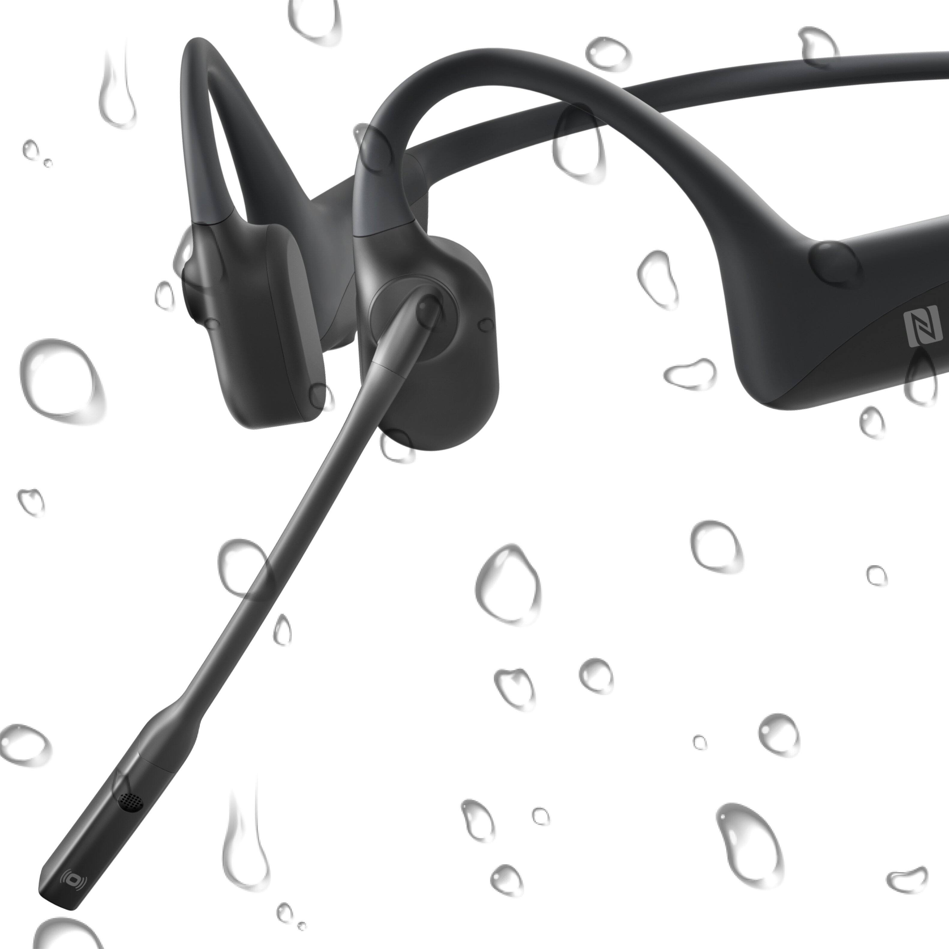 Alt View 11. Shokz - OpenComm Noise-Canceling Bone Conduction Stereo Bluetooth Headset - Black.