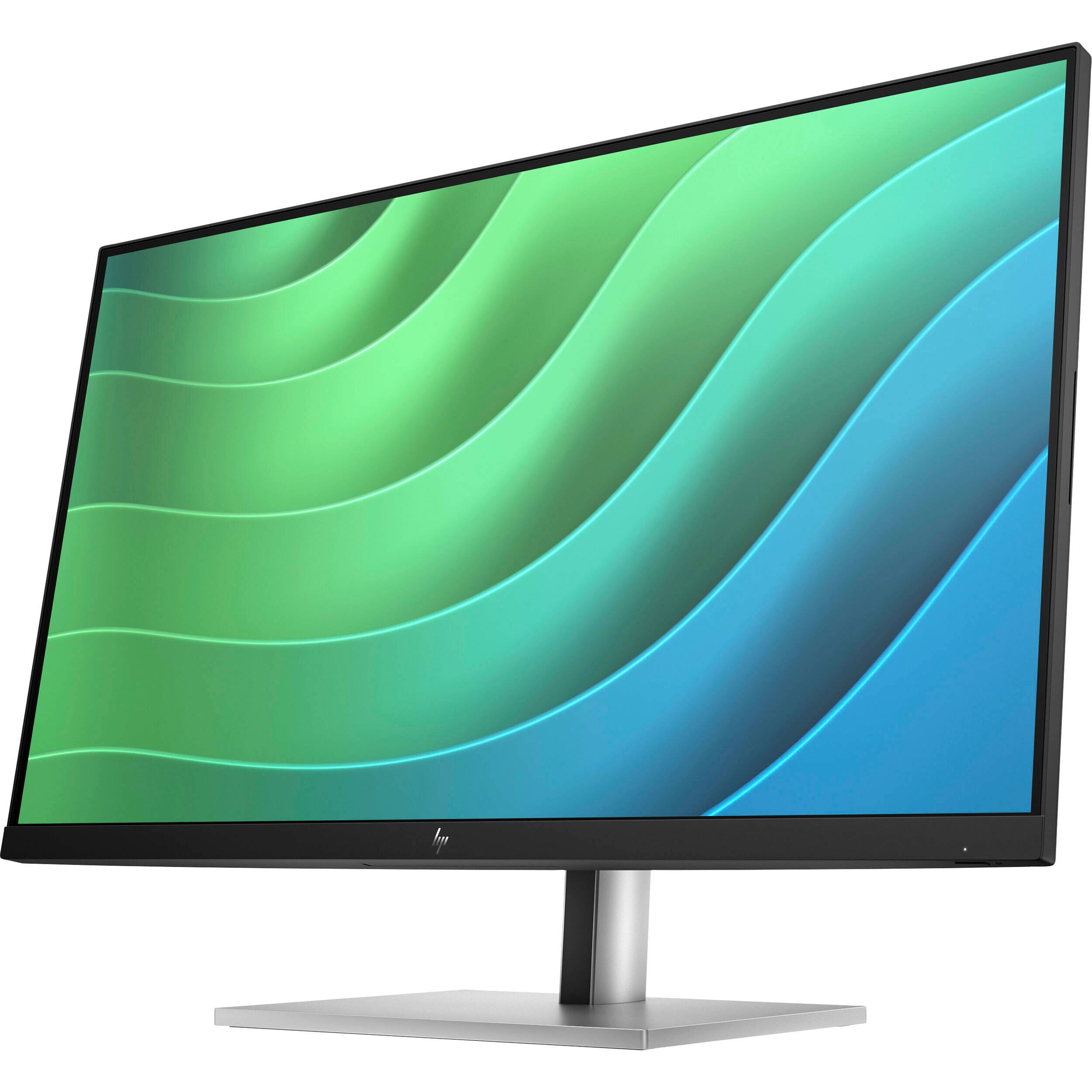 Left. HP - HP E27 G5 27" FHD IPS Monitor, Anti-Glare, Flicker Free, VESA Mount, HDMI & DKZ Hub, Black/Silver Color (6N4E2AA#ABA) - Black/Silver.