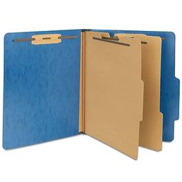 Staples - Moisture Resistant Classification Folder, 2-Dividers, 2.5" Expansion, Letter Size, 10/Box - Dark Blue