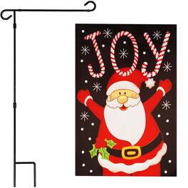 G128 - Garden Flag Stand and 12" x 18" Double-Sided Blockout Christmas Flag, 36" x 16" - Assorted Colors