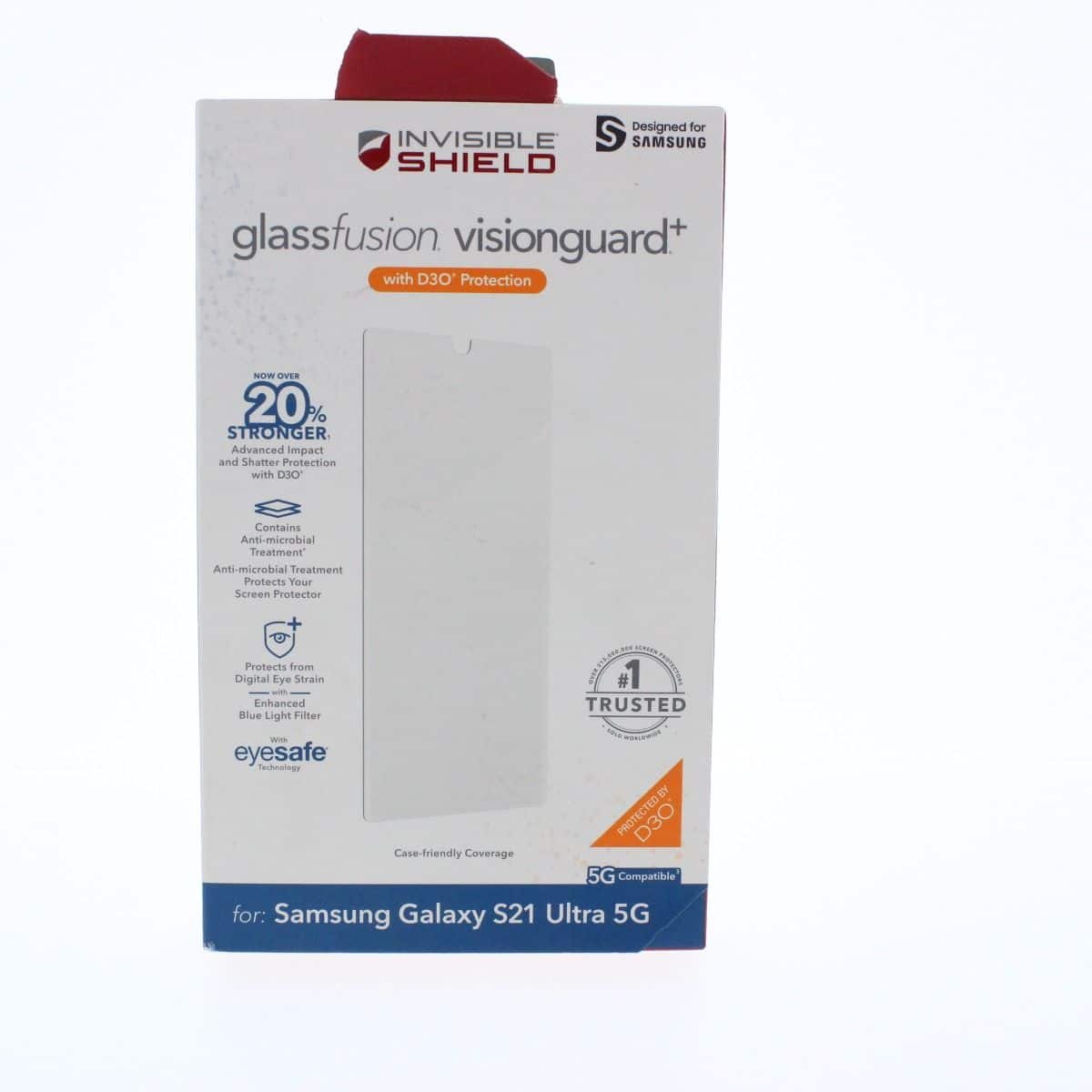 ZAGG - Screen Protector FIT SamsungGalaxy S21 Ultra 5G Glassfusion Visionguard+(ZAG200307348-V) - Clear