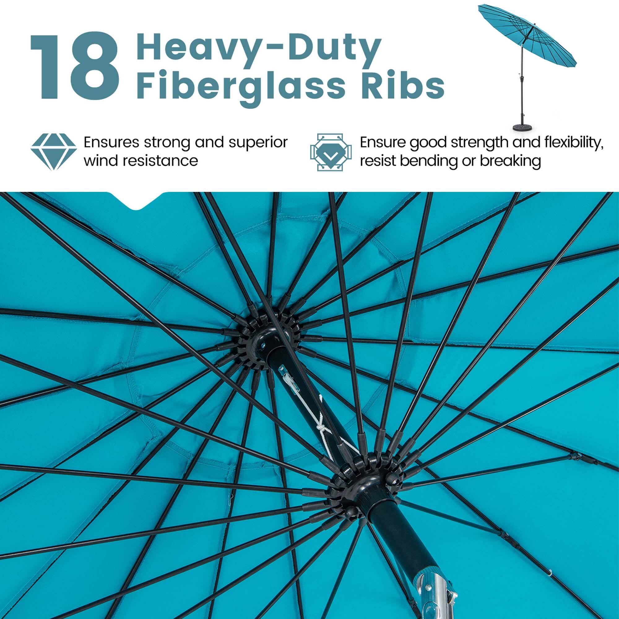 18 Heavy-Duty Fiberglass Ribs
Ensures strong and superior wind resistance
Ensure good strength and flexibility, resist bending or breaking