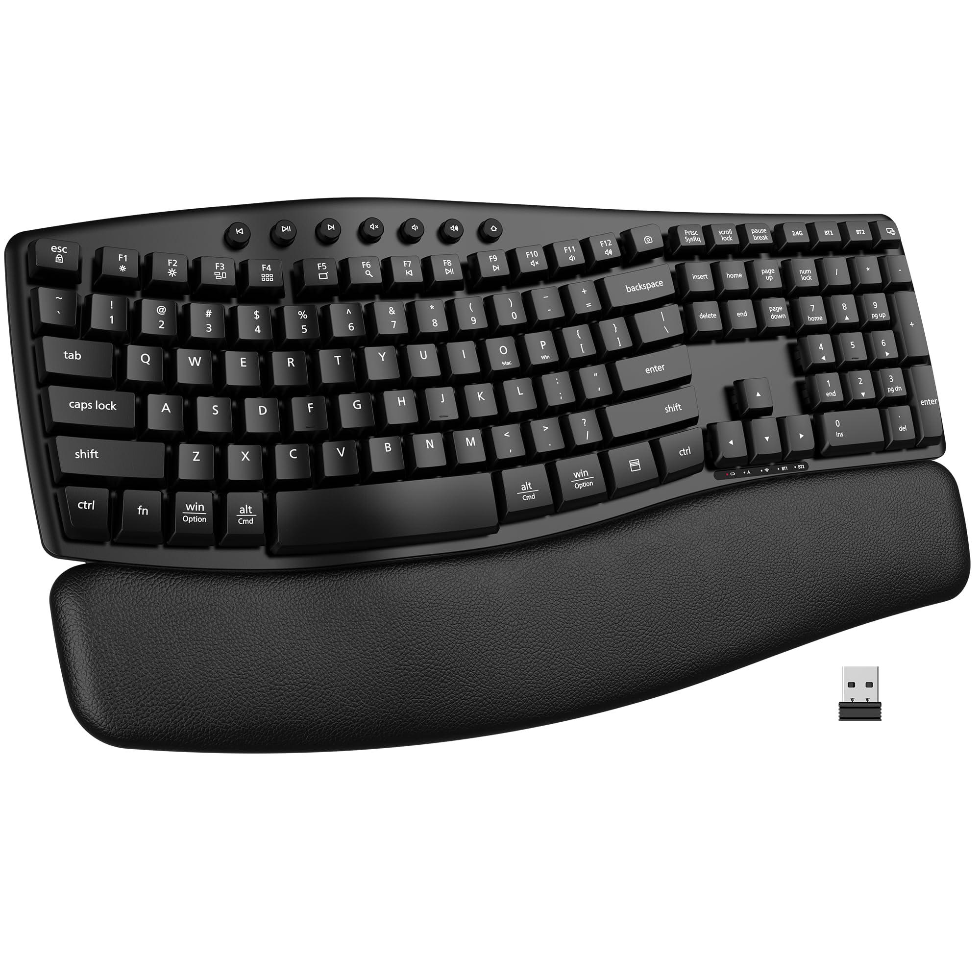 Here is the corrected and grouped text from the image:

```
esc F1 F2 F3 F4 F5 F6 F7 F8 F9 F10 F11 F12
1 2 3 4 5 6 7 8 9 0 - = backspace
tab Q W E R T Y U I O P [ ] \
caps lock A S D F G H J K L ; ' return
shift Z X C V B N M , . / shift
ctrl fn win alt option cmd
```

Additional keys and symbols:
```
F1 F2 F3 F4 F5 F6 F7 F8 F9 F10 F11 F12
esc 1 2 3 4 5 6 7 8 9 0 - = backspace
tab Q W E R T Y U I O P [ ] \
caps lock A S D F G H J K L ; ' return
shift Z X C V B N M , . / shift
ctrl fn win alt option cmd
```