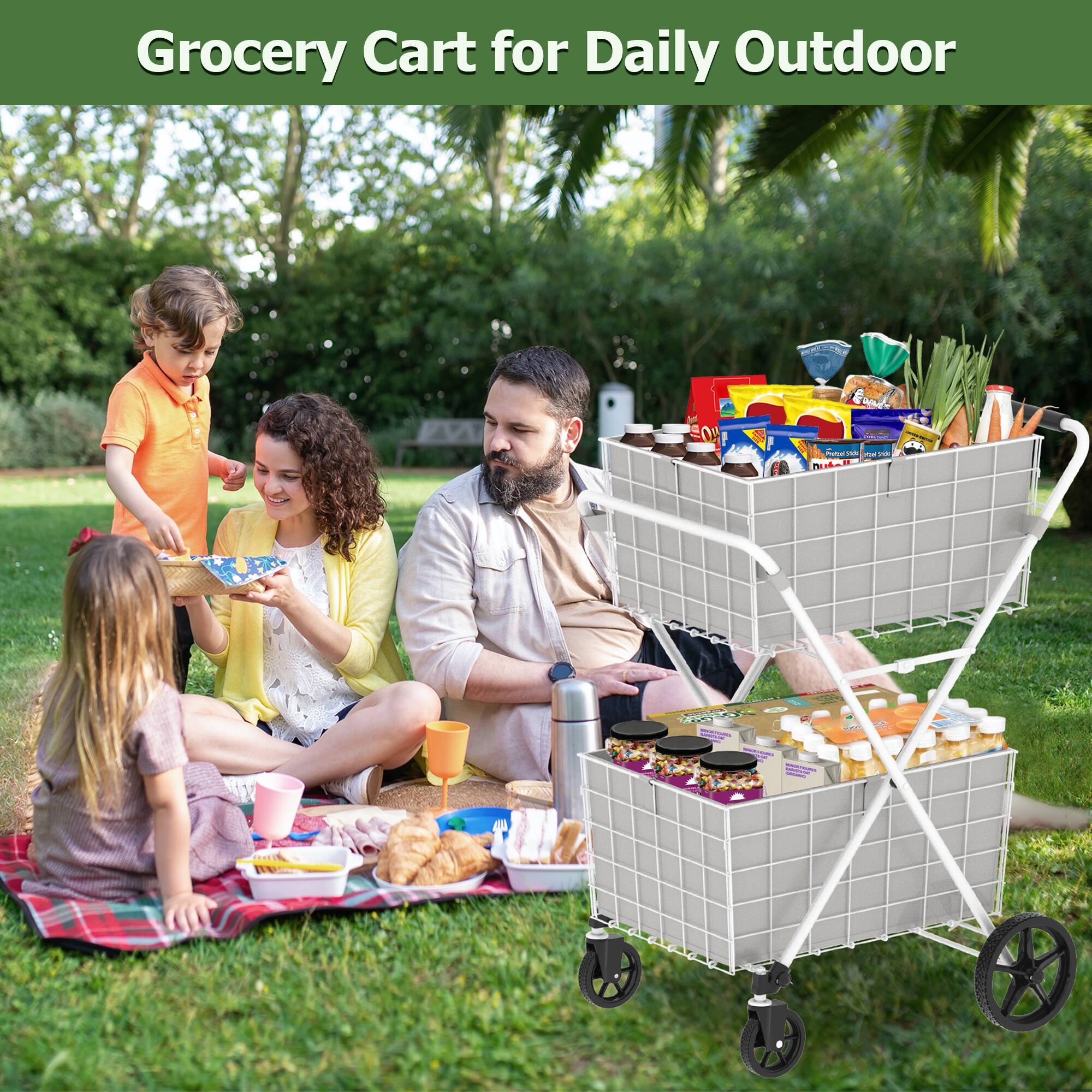 Grocery Cart for Daily Outdoor