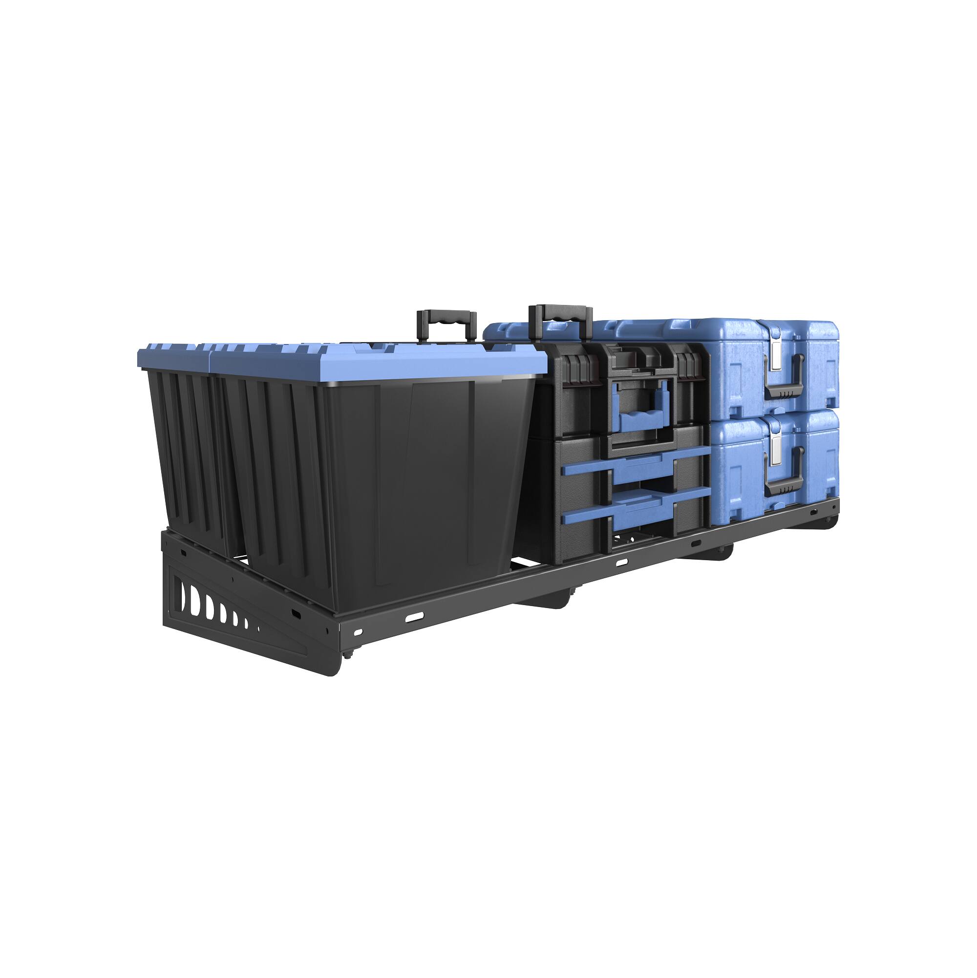 Angle. Fleximounts - 48 in. x 24 in. Heavy Duty Steel Garage Wall Shelf with Brackets - Black.