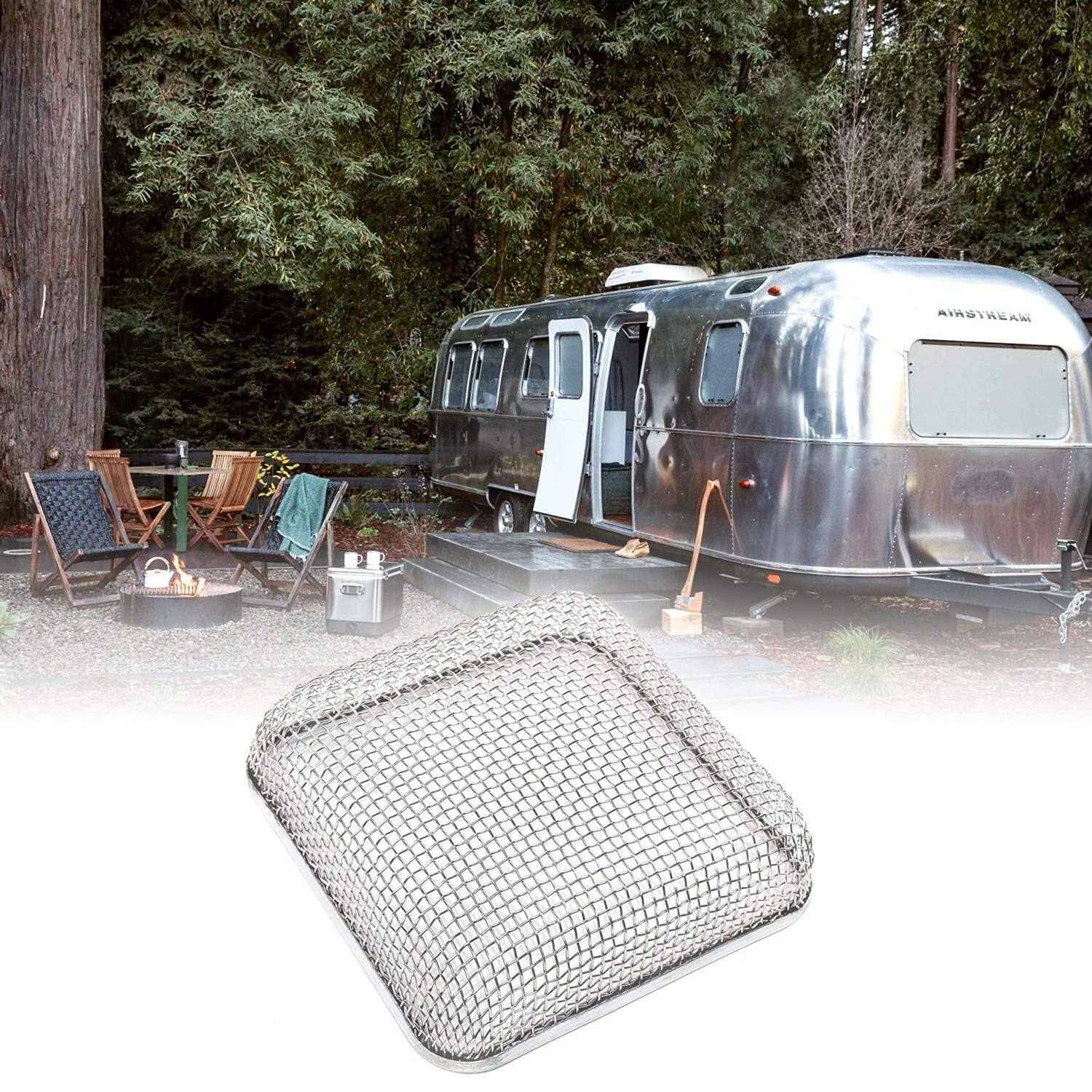 Alt View 1. HQRP - HQRP 4.5"x4.5" RV Water Heater/Furnace Vent Screen Cover w/Tool for Atwood 2540 & Suburban 6-12 Gal - Silver.