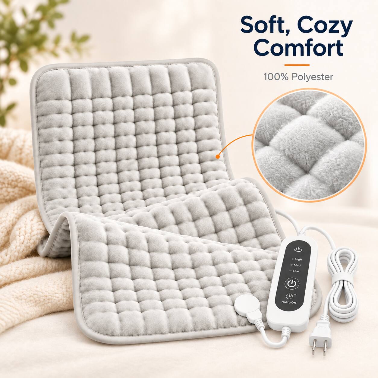 AMUMU Heating Pad for Back Pain Relief Machine Washable 2 Hour Auto ...