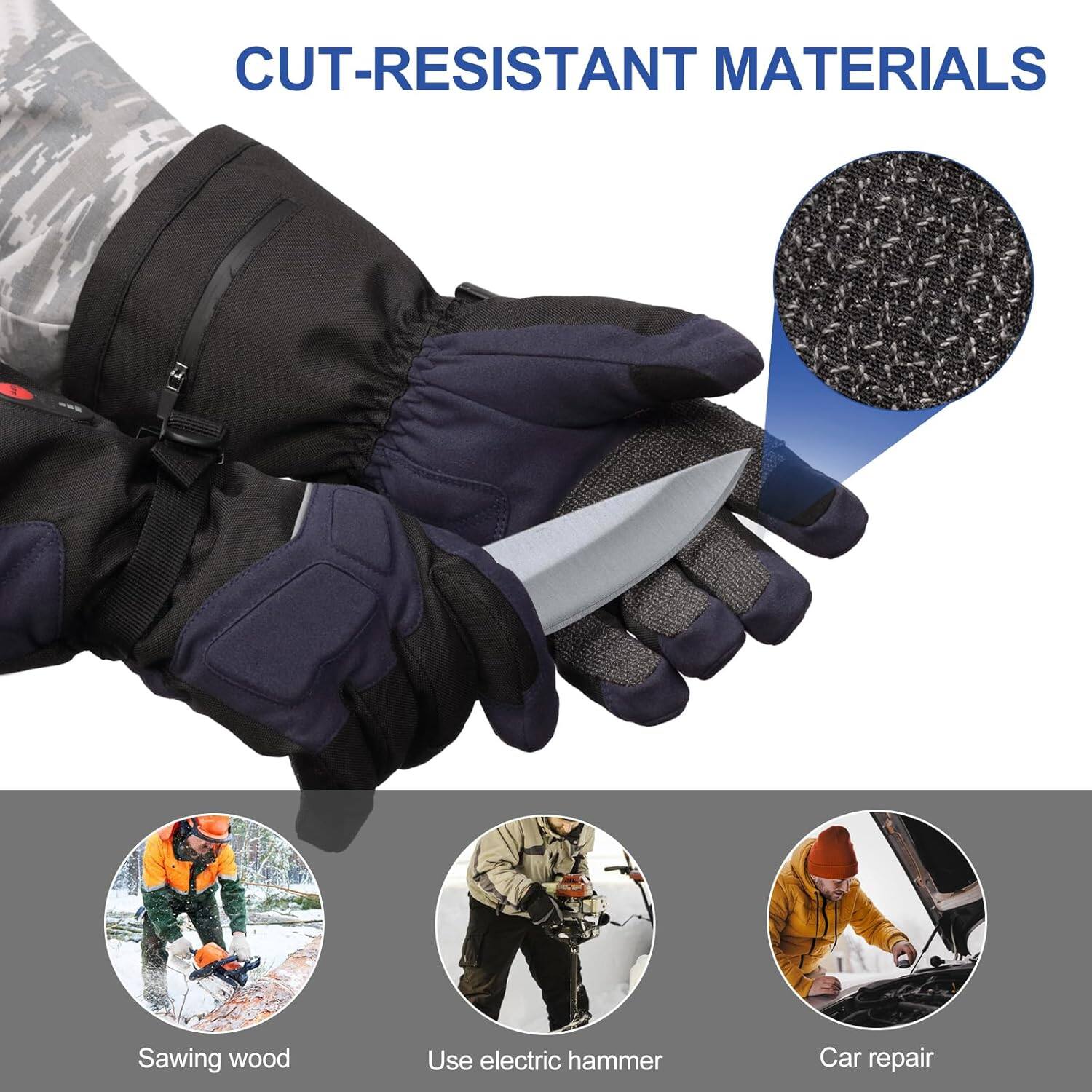 CUT-RESISTANT MATERIALS

- Sawing wood
- Use electric hammer
- Car repair