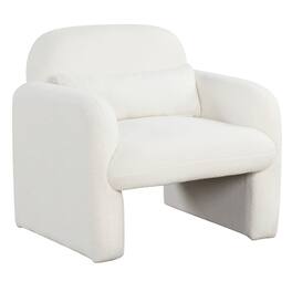 Pefilos - Modern Accent Chair with Waist Pillow and Armrests for Indoor as Home Living Room Bedroom - Beige