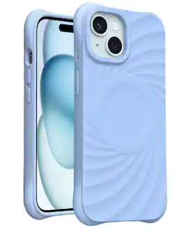 Ornarto - Vortuxe for Liquid Silicone iPhone 15 Case 6.1", Drop Protection, Compatible with MagSafe - Sky Whisper