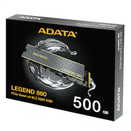 ADATA - LEGEND 860 500GB PCIe Gen4 NVMe M.2 Internal SSD, 6000MB/s, PS5