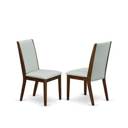 East West Furniture - CNLA5-N8-05 5-Pc Dining Table Set- 4 Parson Chairs with Grey Linen Fabric Seat and Stylish Chair - Natural