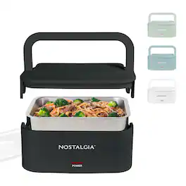 Nostalgia - 32-oz. Portable Heated Lunch Box - Black