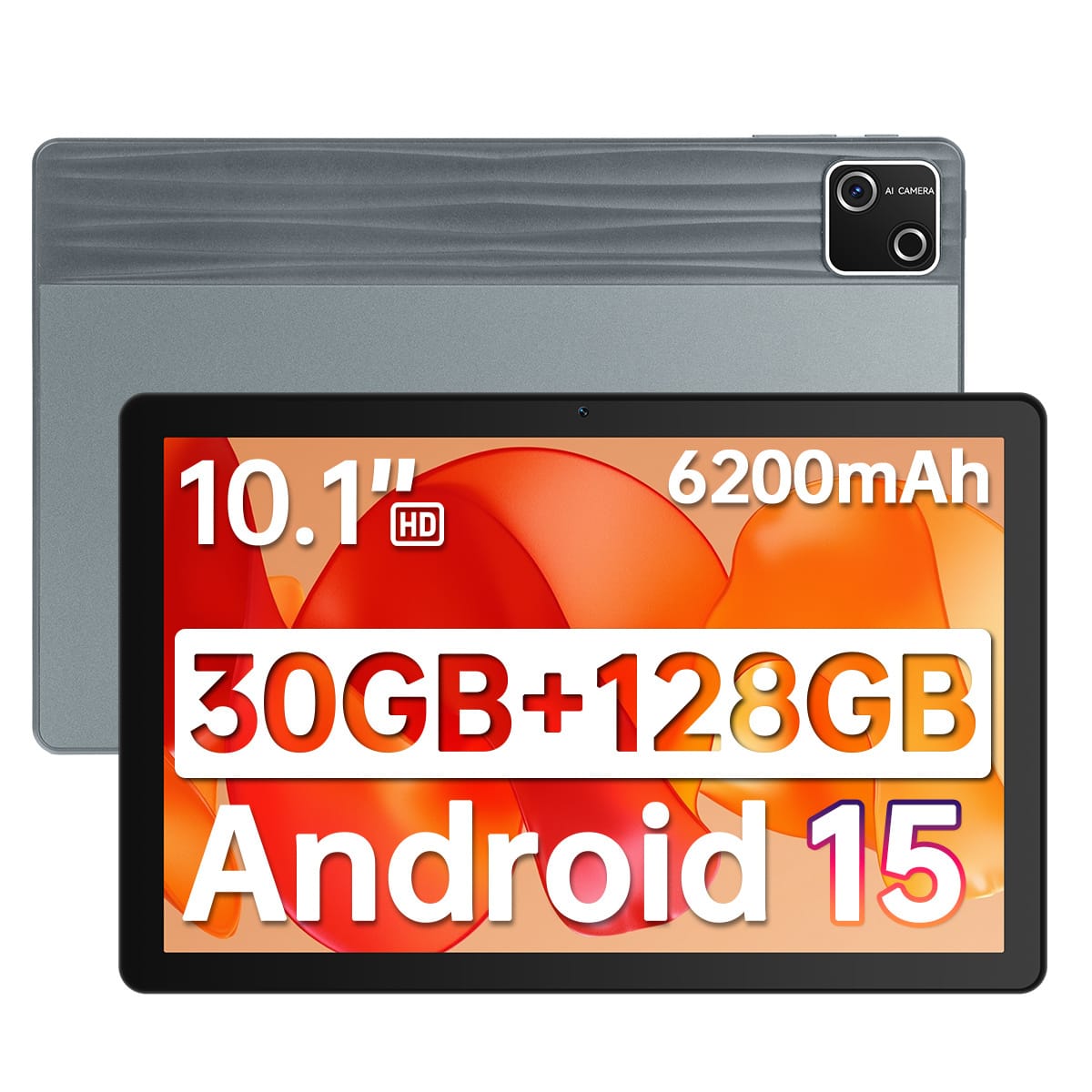 Best Kits - BSETSKI-10" Tablet - Android 15 - Octa-Core - 30GB RAM (6GB+24GB Expand) - 128GB Storage - 6200mAh Battery - Gray