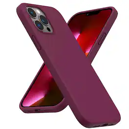 Ornarto - Shockproof Liquid Silicone Designed for iPhone 13 Pro Max Case Drop Protection Cover 6.7inch - Wine Red
