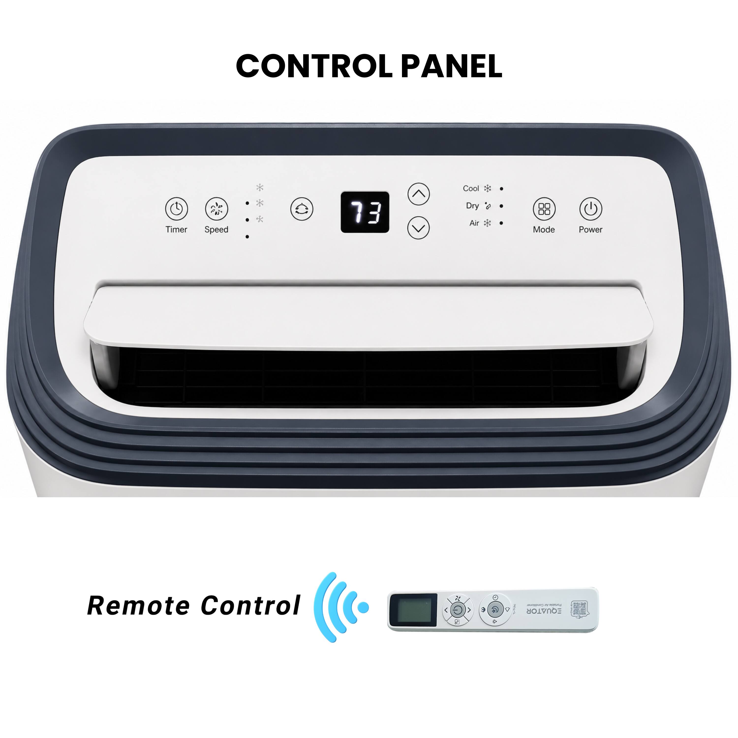 CONTROL PANEL  
Timer Speed 73  
Cool * Dry * Air * DR Mode Power  
Remote Control 4 3 A S 2 R EQUATOR