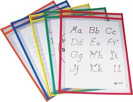 C-line - 9 x 12" Reusable Dry Erase Pockets , 25/pack - Prime Colors
