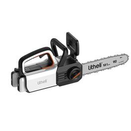 Litheli - 12" Brushless Electric Battery Chainsaw, Chain Saw with 2 x 20V MAX 2.0Ah Battery,Cordless Handheld Battery Power - ORANGE AND WHITE
