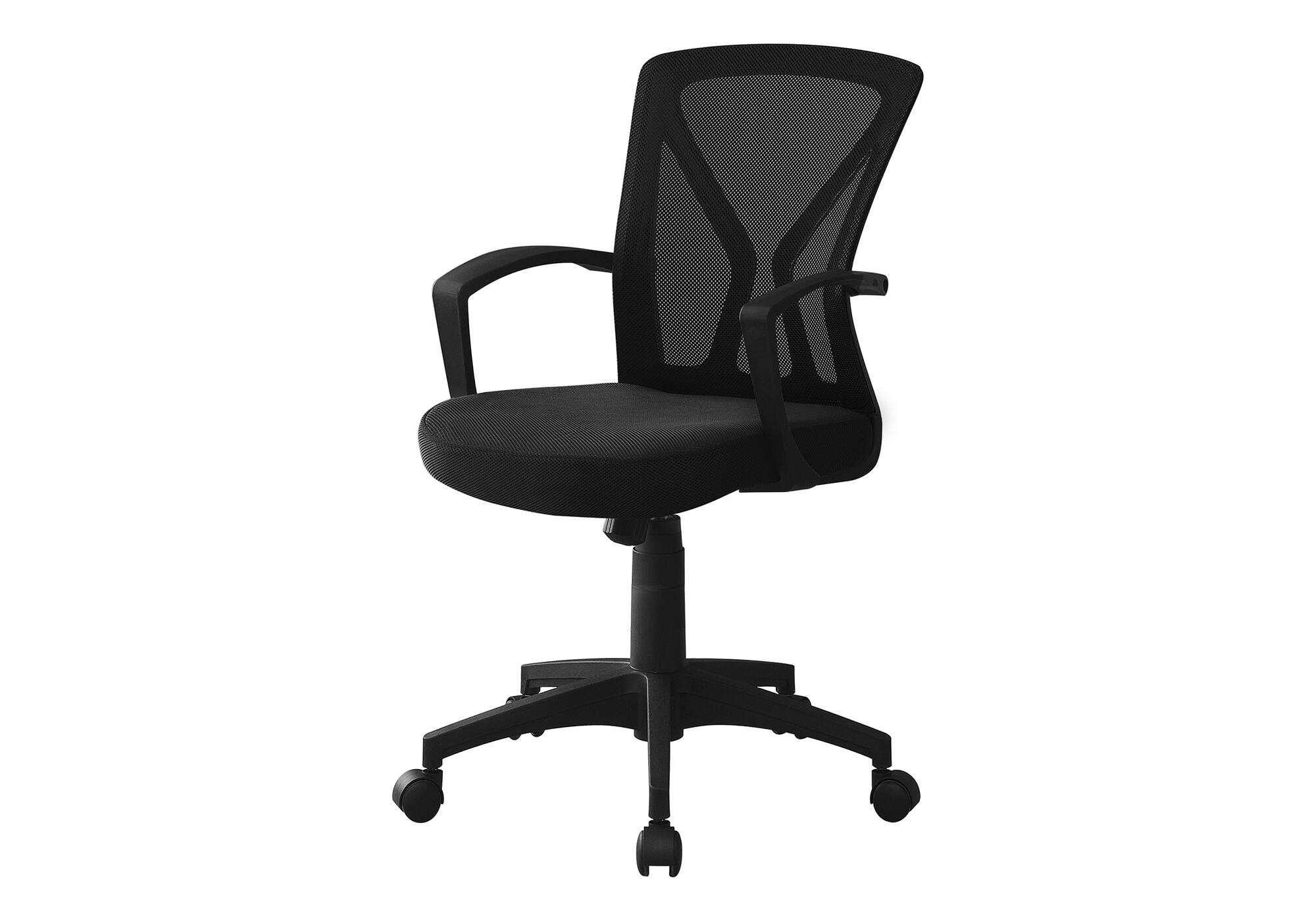 Angle. TinyHomie - Black Mesh Black Metal Contemporary Ergonomic Office Chair Adjustable Height - Black.