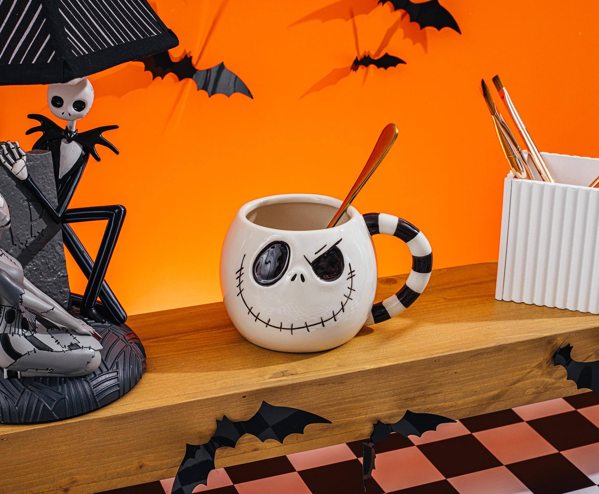 Alt View 2. Disney - Disney The Nightmare Before Christmas Jack Sculpted Ceramic Mug | 20 Ounces - White.