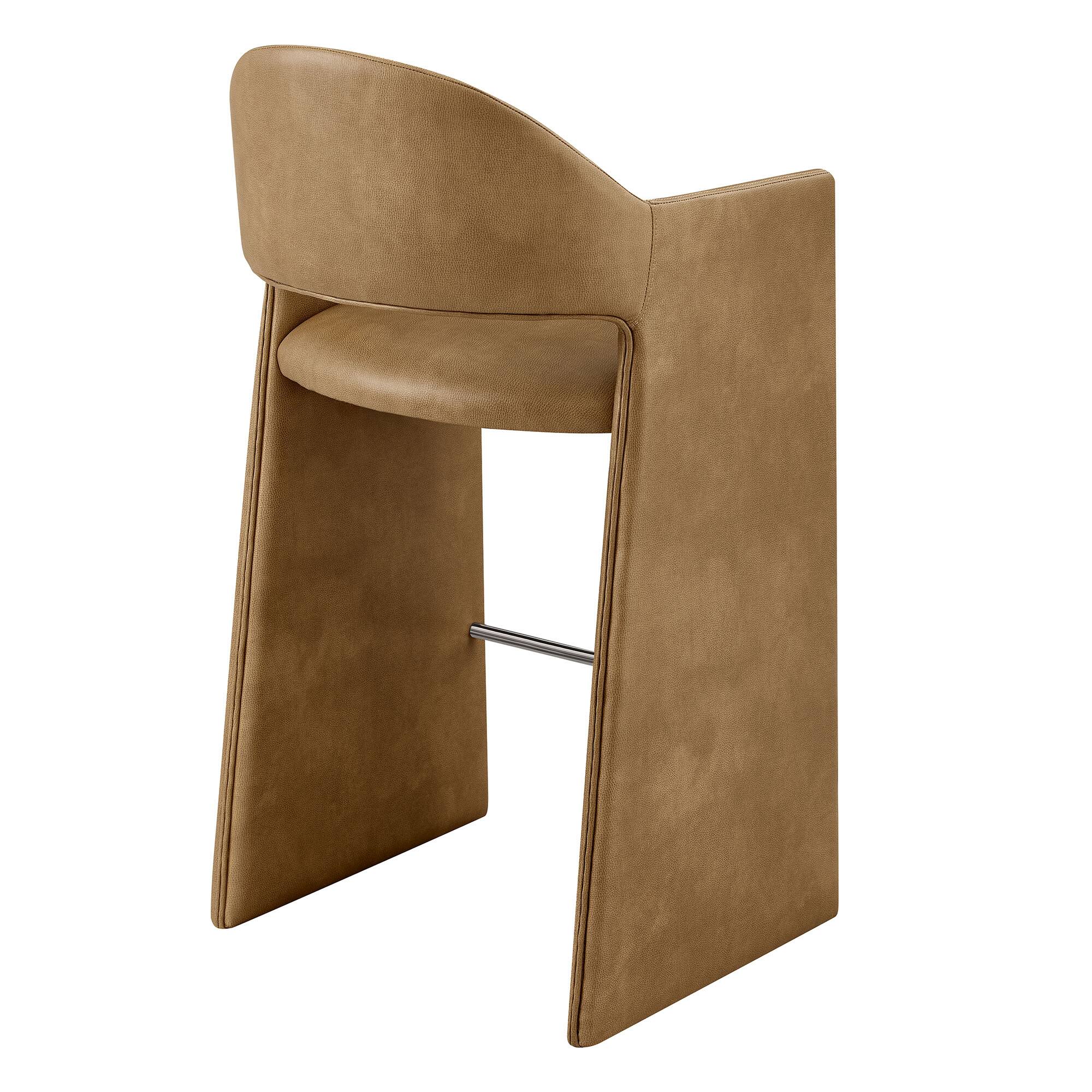 Alt View 3. Modway - Talia 41 Inch Vegan Leather Bar Stool by Modway - Toast.