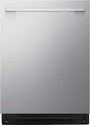 LG - 24" Top Control Smart Built-In Tub Dishwasher with 3rd Rack, FlushFit Design and 39dBA - Stainless Steel - Front_Zoom