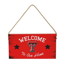 Evergreen Enterprises - Texas Tech Red Raiders 6" x 11" Welcome Home Wood Wall Sign with Rope Hanger - Multicolor