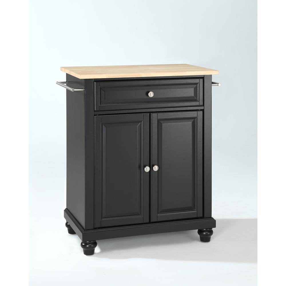 Back. Crosley Furniture - Cambridge Wood Top Portable Kitchen Island/Cart - Black.