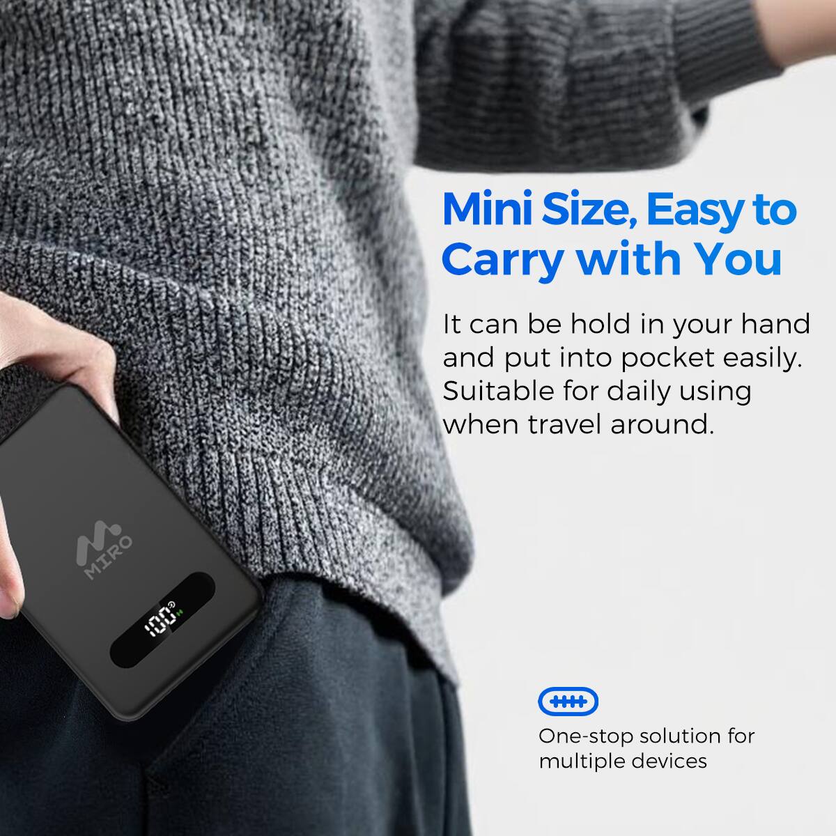 Miro B5 Power Bank Big Power Pocket Friendly Size 10000mAh Black - Best Buy