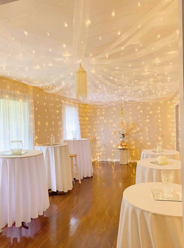 Alt View 5. Lepro - LED Curtain Lights, 20x9.8ft, 8 Lighting Modes Fairy String Lights, Plug-in Not Connectable, for Party Christmas Bedroom - Clear.