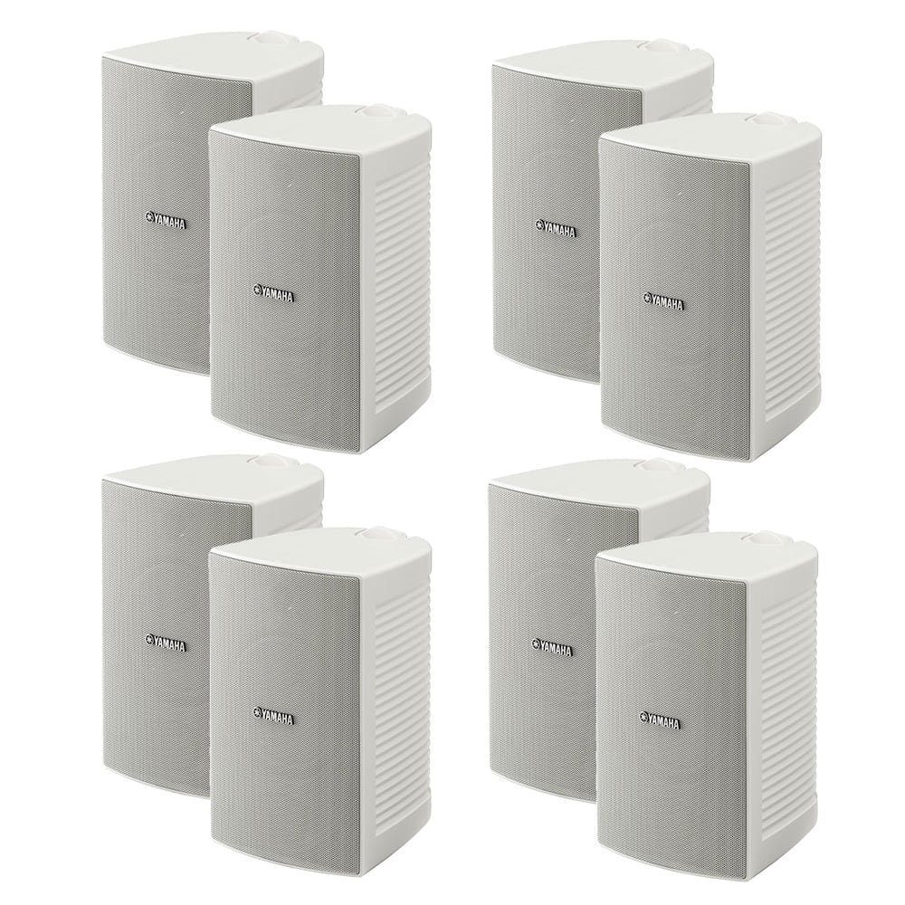 Yamaha - NS-AW294 All-Weather Outdoor Speakers Bundle - 8 Pack - White