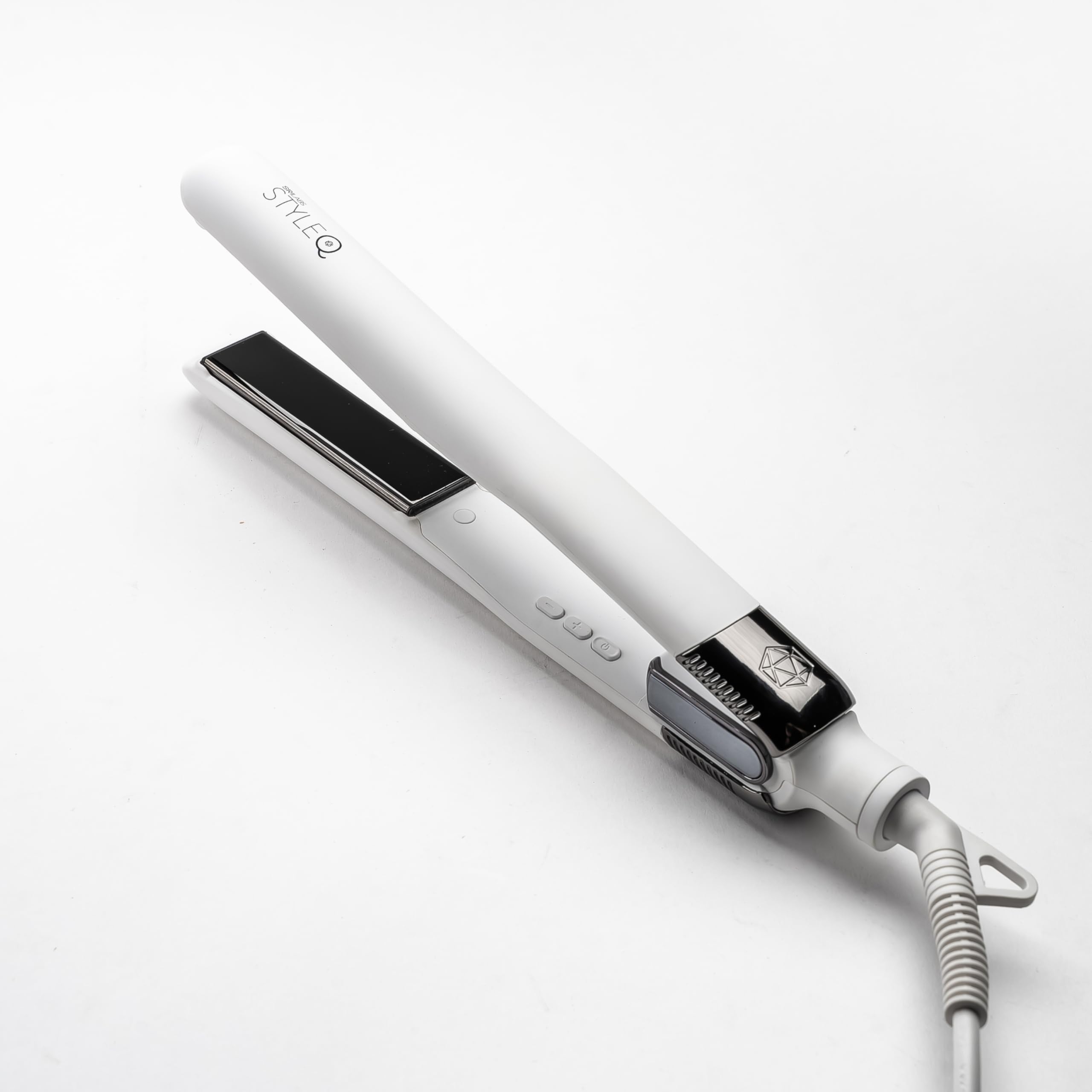 Live At Space - Srilabs Styleq Flat Iron Hair Straightener Styler - Graphflow Techonology Negative Ions Light 12 Heat - White