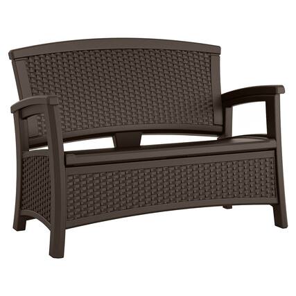 Front. Suncast - Suncast Elements BMWB5000 Resin Wicker Design Loveseat with Storage Area, Java - Java.