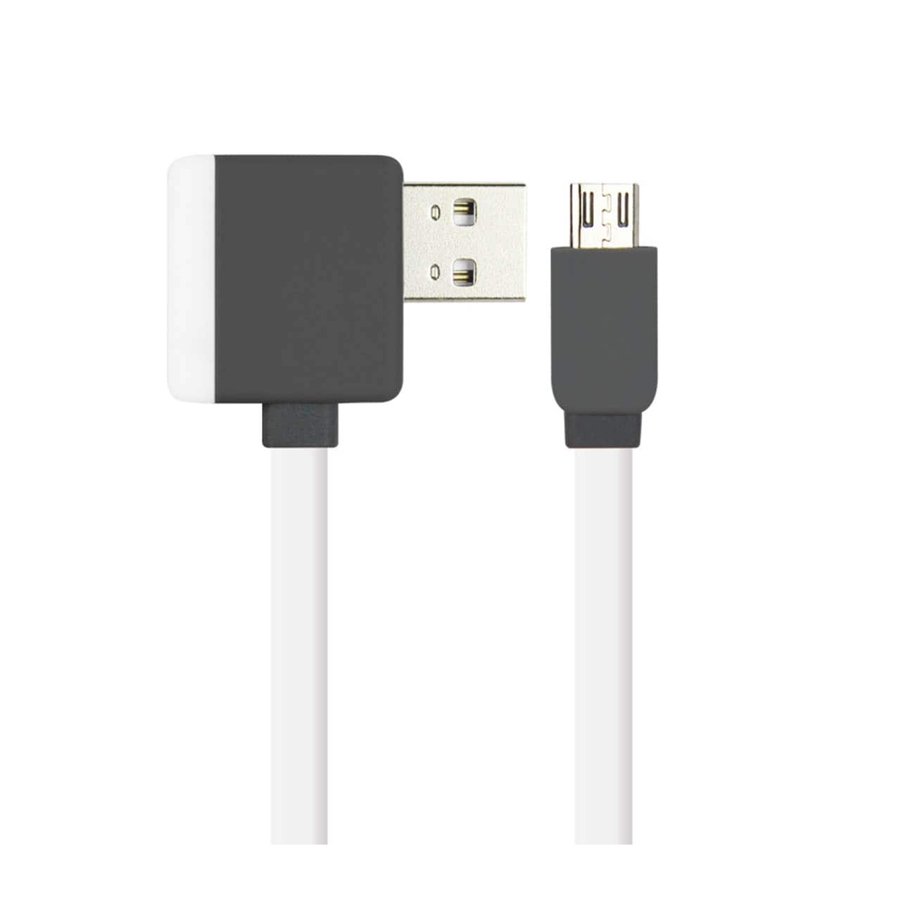 Reiko - Micro Usb Piggyback Flat Liberator Usb Cable 3.2Ft In - White