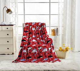 Noble House - Extra Cozy and Comfy Microplush Throw Blanket (50" x 60") - Red Shark