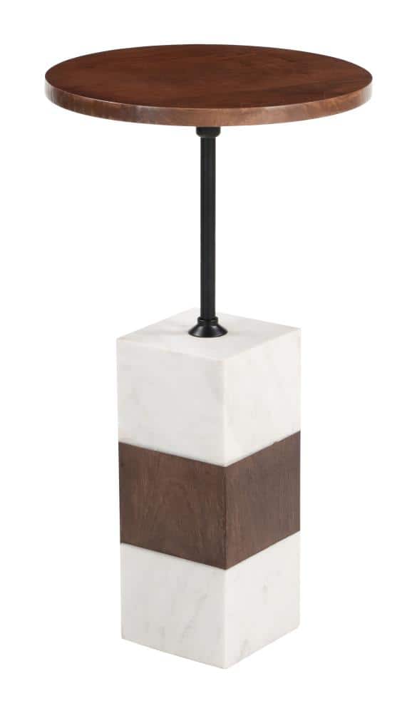 Hivvago - Stuk Side Table - Brown & White