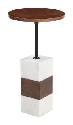 Hivvago - Stuk Side Table - Brown & White