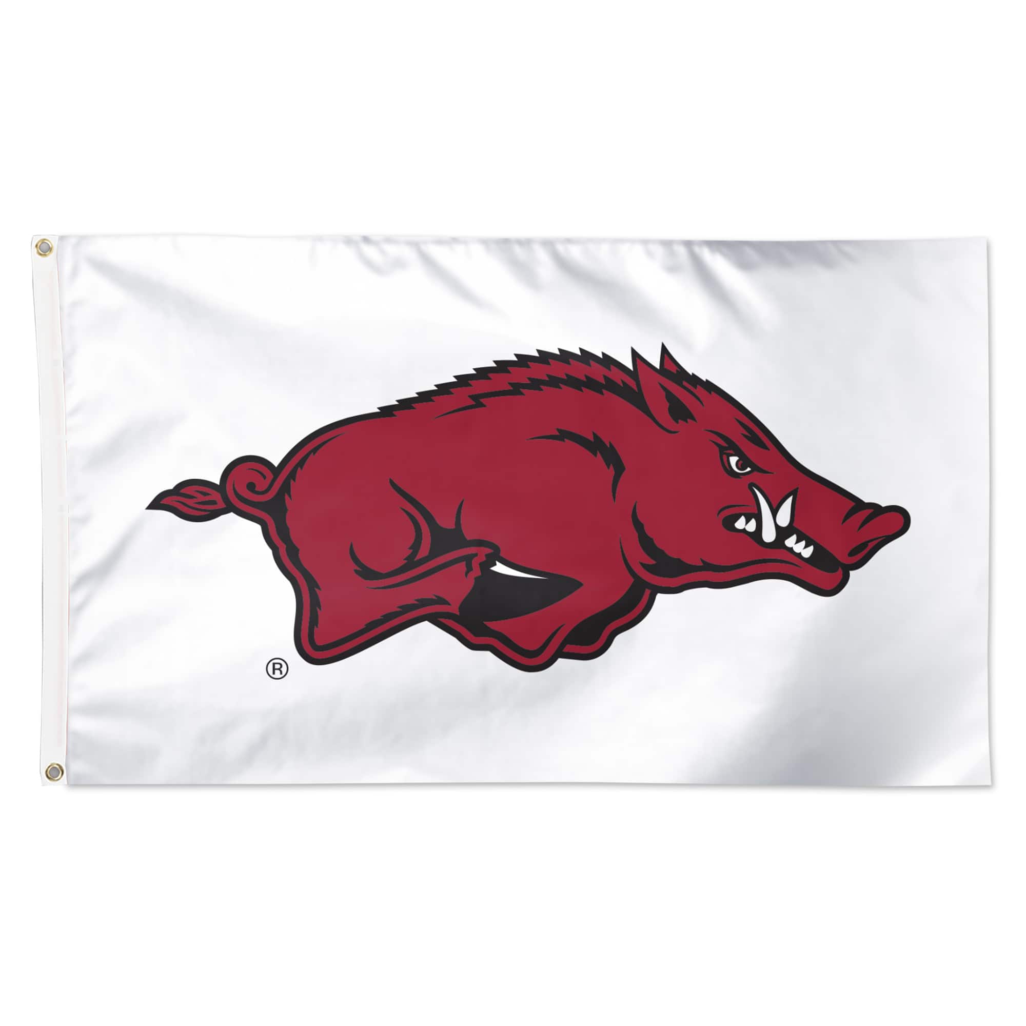 WinCraft - Arkansas Razorbacks 3' x 5' Single-Sided Vibrant Deluxe Flag - White