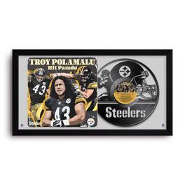 Sporticulture - Troy Polamalu Pittsburgh Steelers 14" x 26" Framed Art Vinyl Album Print - Black