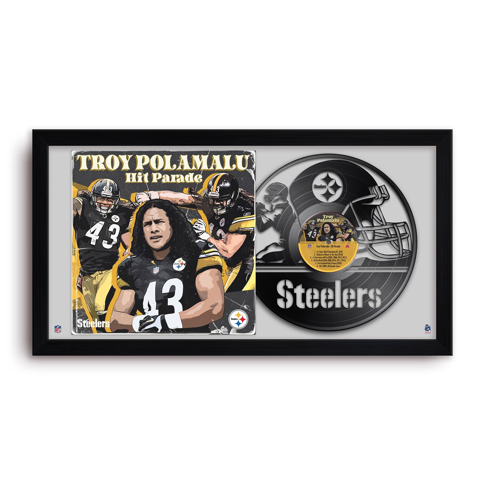 Troy Polamalu Pittsburgh Steelers 14" x 26" Framed Art Vinyl Album Print