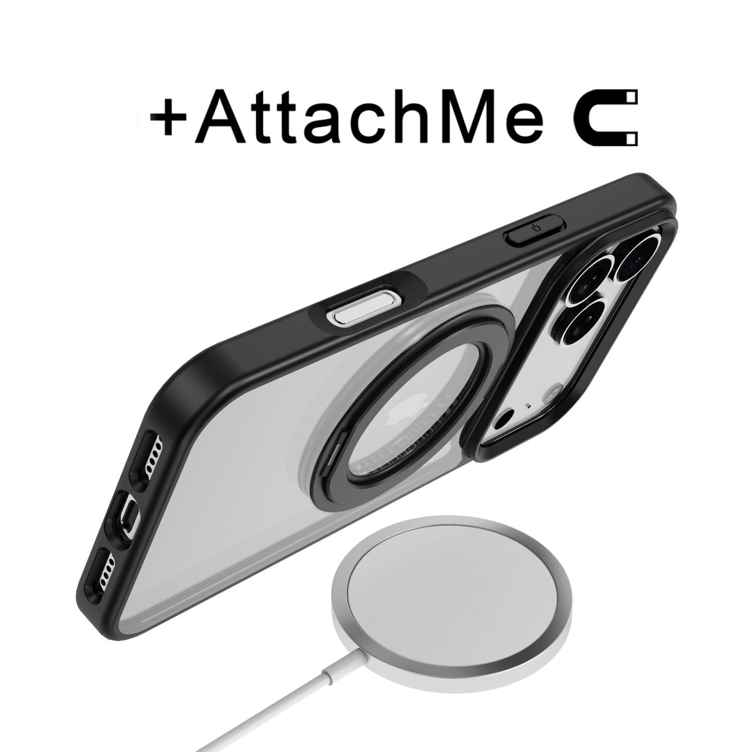 Alt View 1. Mybat Pro - MyBat Pro Lure Series 360° Ring Stand MagSafe Case for Apple iPhone 17 Pro Max - Black - Black.