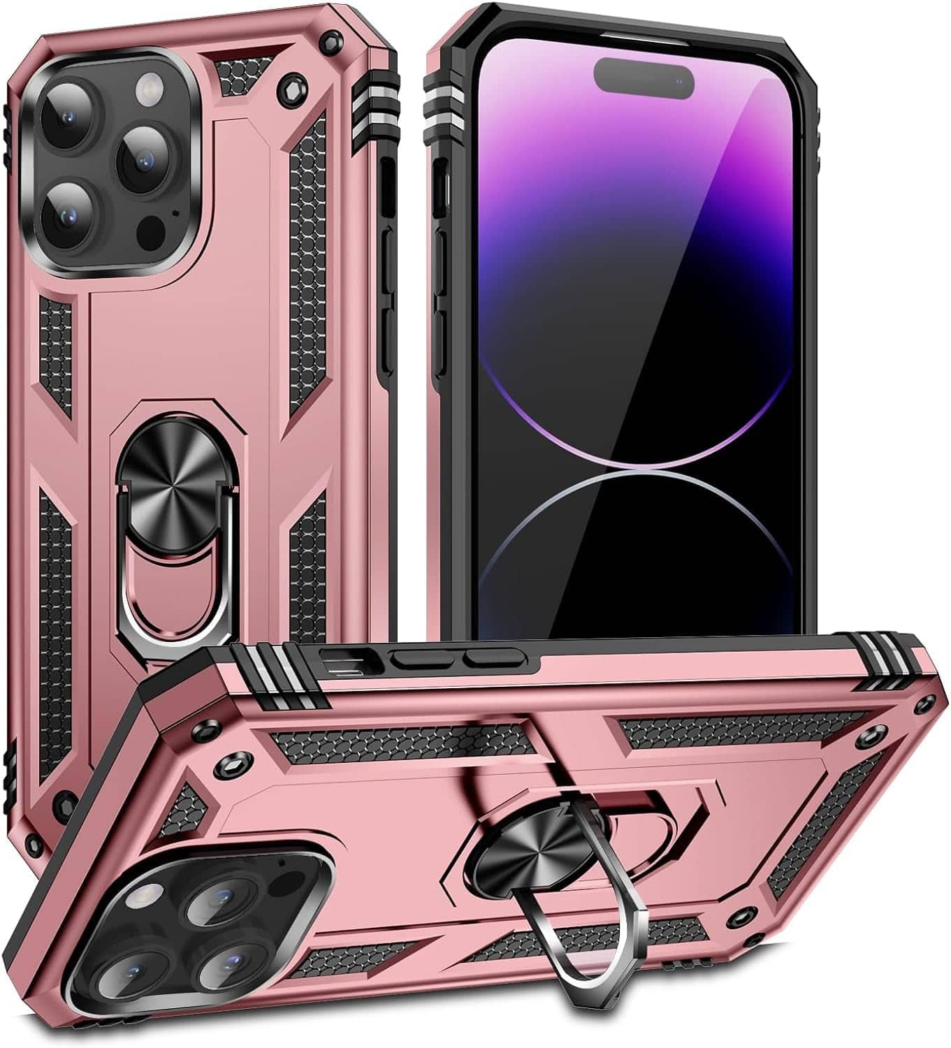 Front. Entronix - Entronix iPhone 15 Pro Max Case - Enhanced Dual-Layer Protection with Kickstand - Pink.