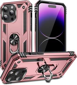 Entronix - iPhone 15 Pro Case - Dual-Layer Protection with Kickstand - Pink