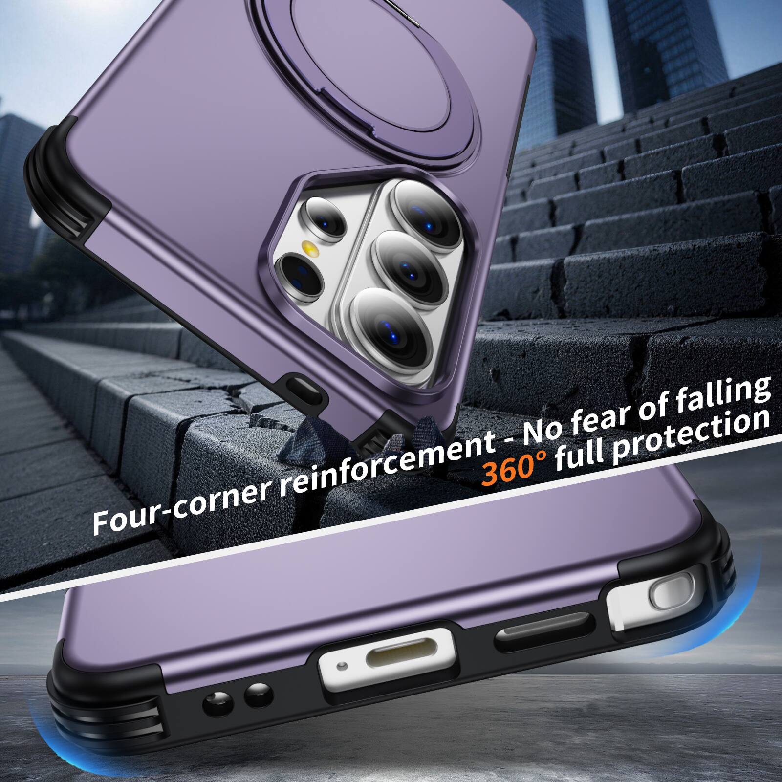Four-corner reinforcement - No fear of falling  
360° full protection