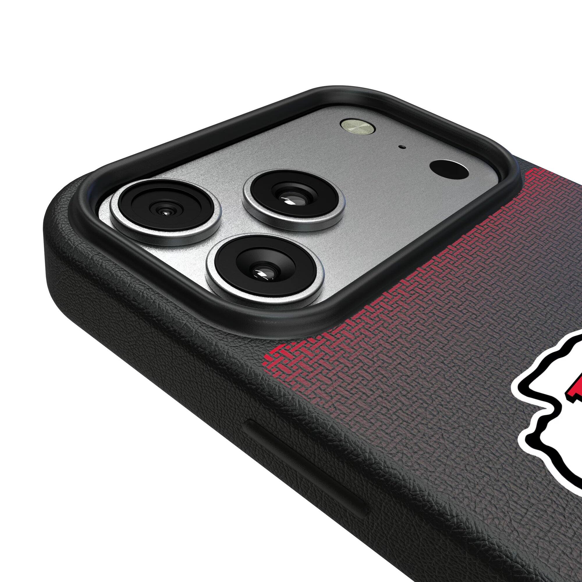 Alt View 2. Keyscaper - Kansas City Chiefs Linen Logo iPhone Magnetic Bump Case - 17 Pro - Black.