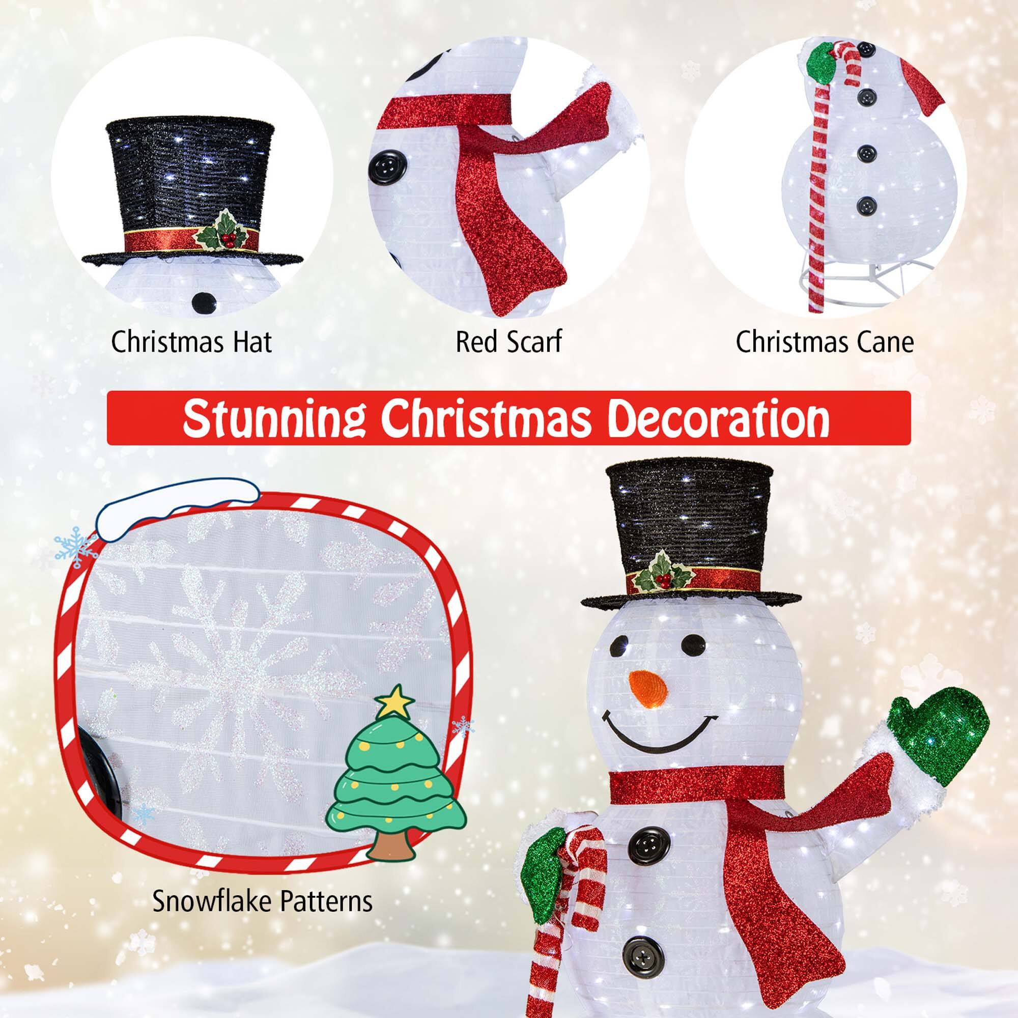 Christmas Decoration: Stunning Christmas Decoration, Christmas Hat, Red Scarf, Christmas Cane, Snowflake Patterns.